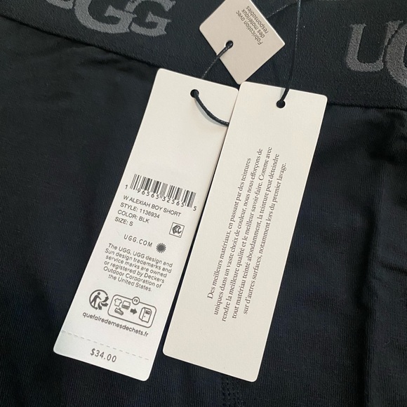 UGG Alexiah Boyshort Undie NWT Size S - Black - Picture 8 of 8